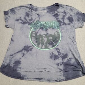 Knit Riot Aerosmith T Shirt‎ Oversized Small Blue Tie Dye Band Tee From VS Band